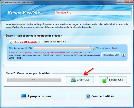 Créer un disque bootable avec Renee PassNow
