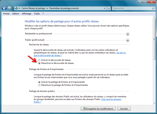 Découverte de réseau-Windows 7