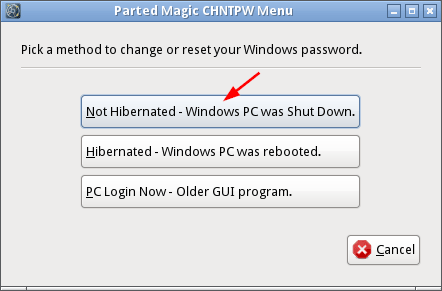 partedmajic reset windows password