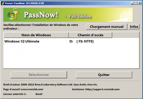 Logiciel de réinitialisation de mot de passe du compte Microsoft
