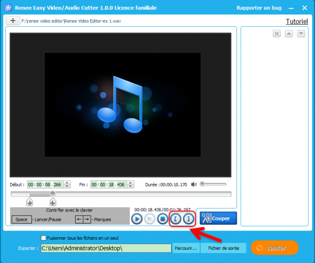 Couper une musique avec Renee Video Editor