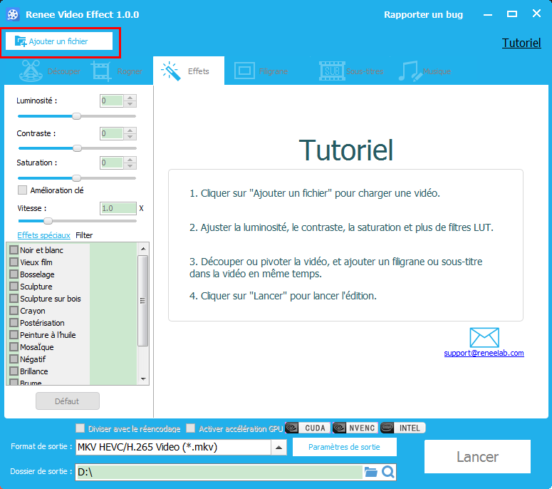 ajouter un fichier vidéo avec Renee Video Editor
