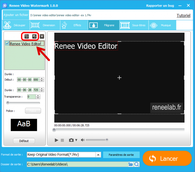 Ajouter un filigrane sur une vidéo avec Renee Video Editor