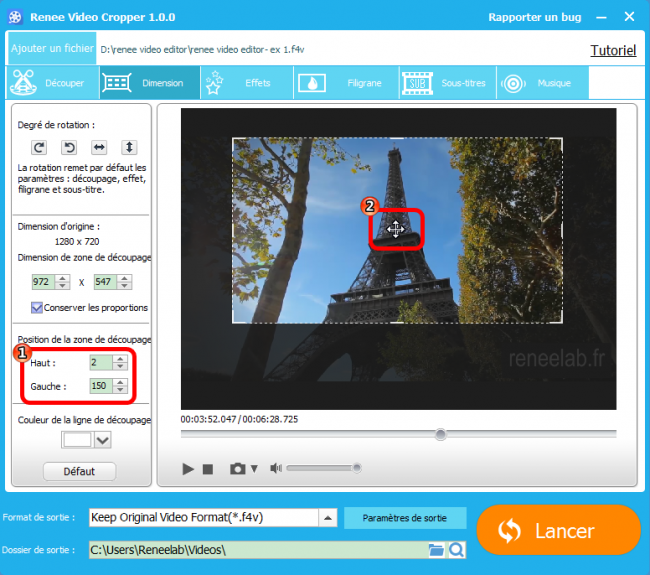 Rogner une vidéo avec Renee Video Editor