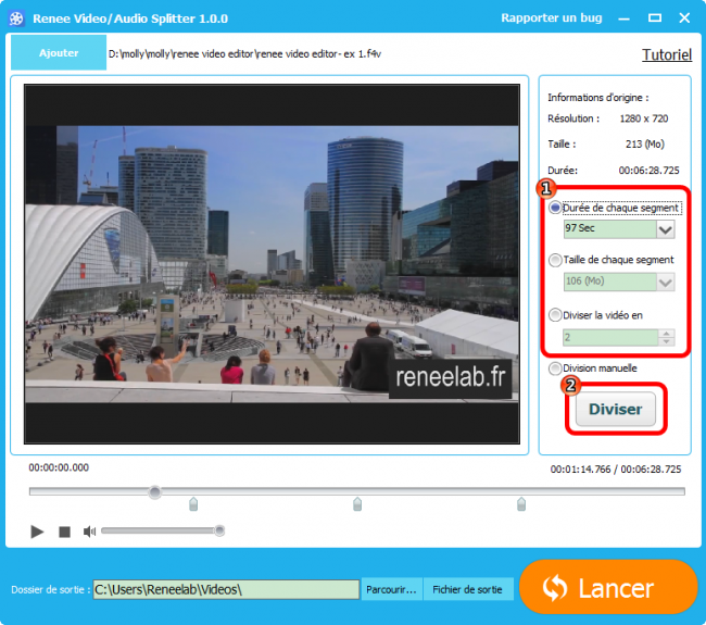 Diviser une vidéo avec Renee Video Editor