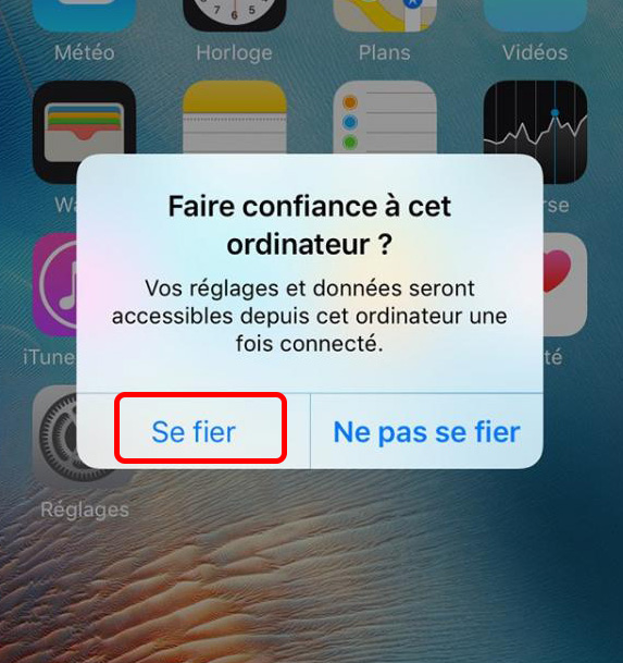 Faire confiance à cet ordinateur sous iTunes