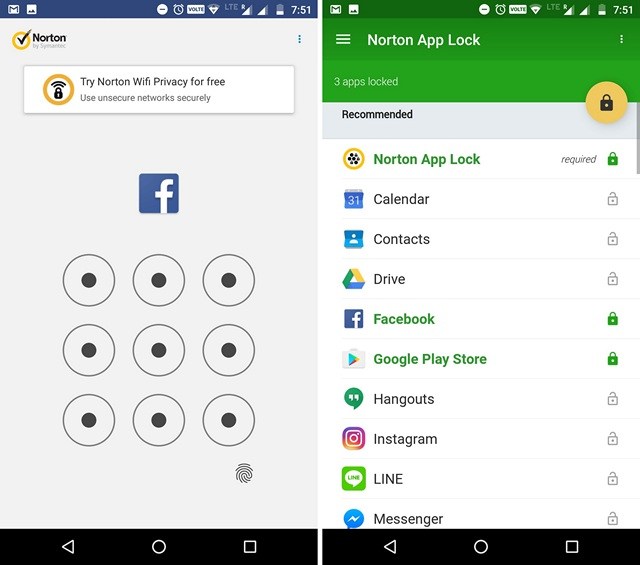 Norton App Lock pour les mobiles Android