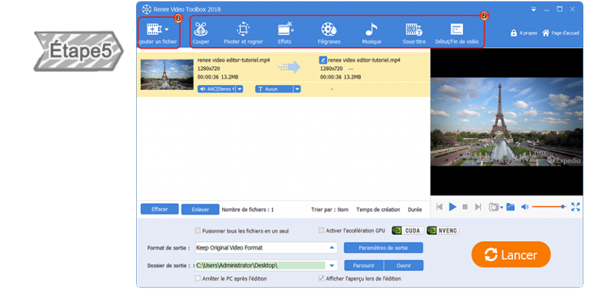 Modifier les vidéos avec des fonctions de Renee Video Editor Pro