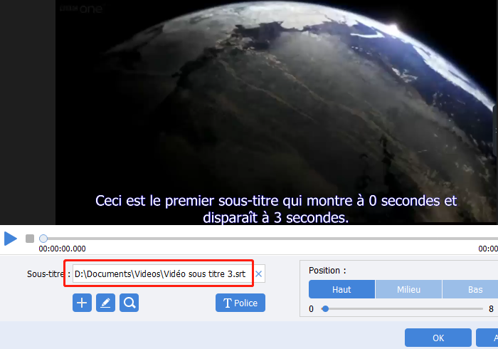 ajouter automatique le soustitre