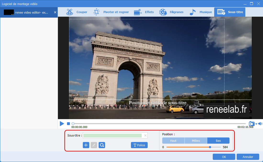 Ajouter des sous-titre avec Renee Video Editor Pro