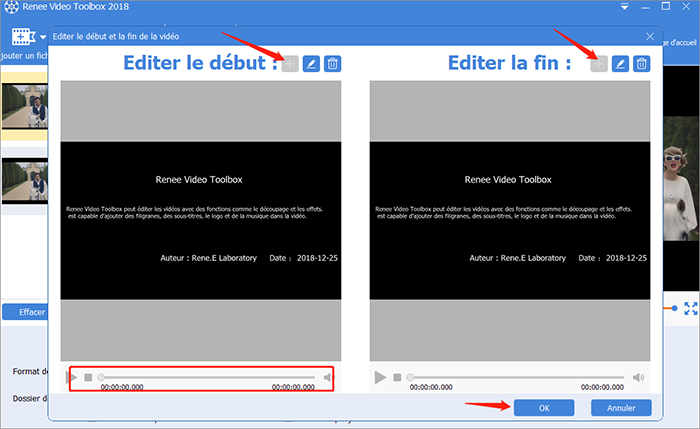 édition du début et de la fin de vidéo