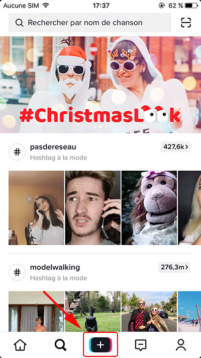 Interface principale de TikTok