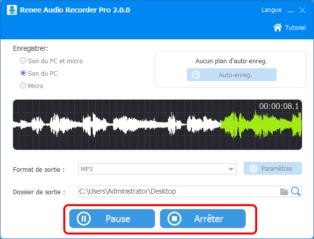 enregistrer l'audio