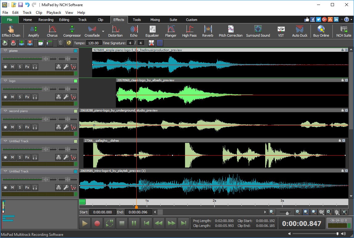 MixPad sert à mix de la musique