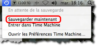 sauvegarder maintenant le Macbook avec Time Machine