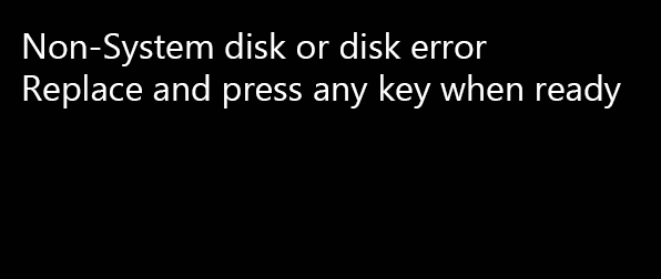 erreur de non system disk or disk error