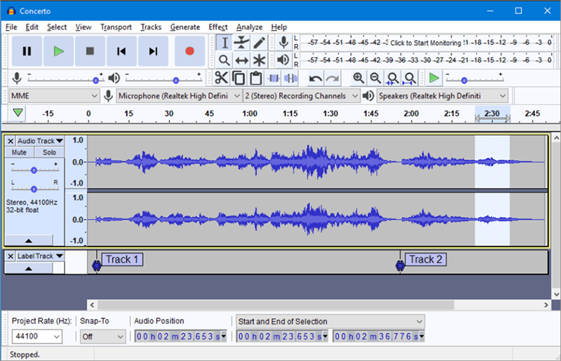 éditer audio gratuitement avec audacity