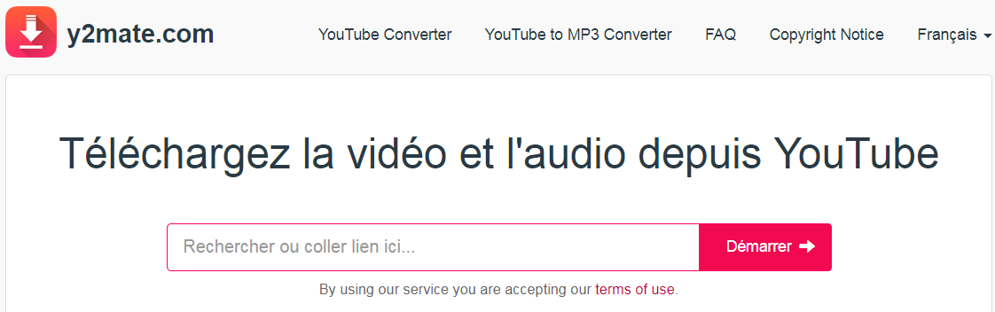 y2mate pour convertir la musique YouTube en MP3 en ligne