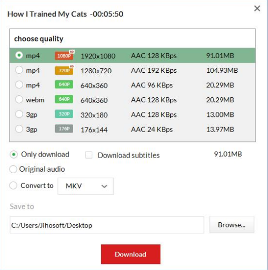 Télécharger l'audio avec le logiciel GihosoftTubeGet