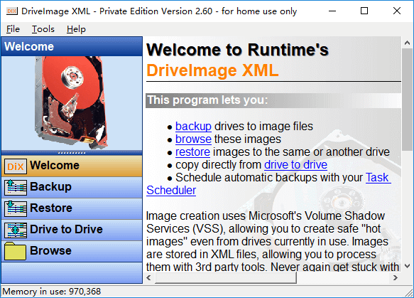 Drive Image XML pour cloner le disque dur