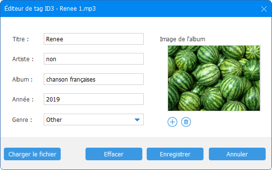 enregistrer les informations de la chanson