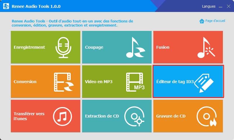 éditeur de tag ID3 sur renee audio tools