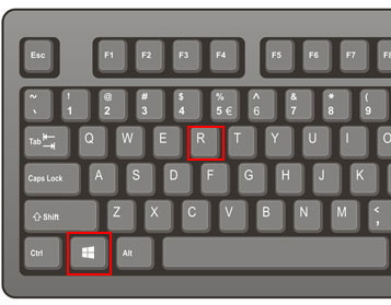 appuyer sur Windows et R