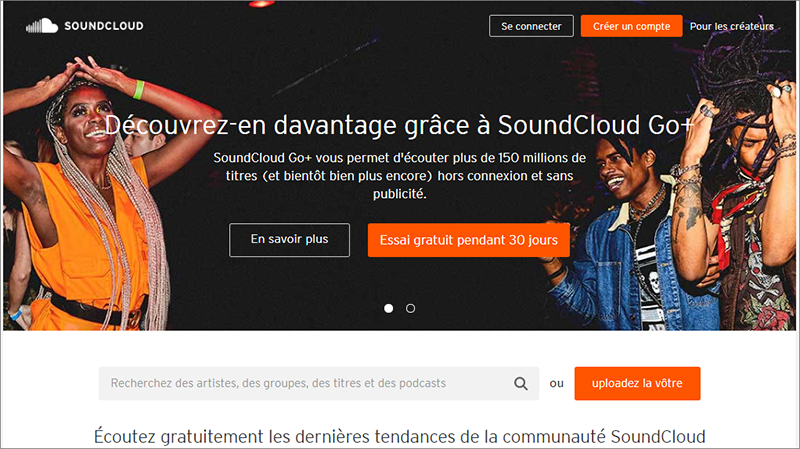 télécharger les musiques sur le site Soundcloud