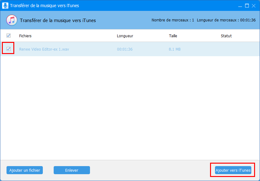 ajouter des fichiers audio vers iTunes