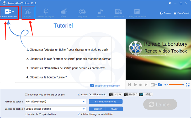 couper la vidéo avec Renee Video Editor PRo