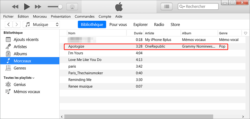 acheter les musiques dans iTunes Store