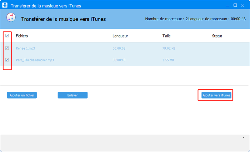 ajouter les musiques vers iTunes avec Renee Audio Toolso