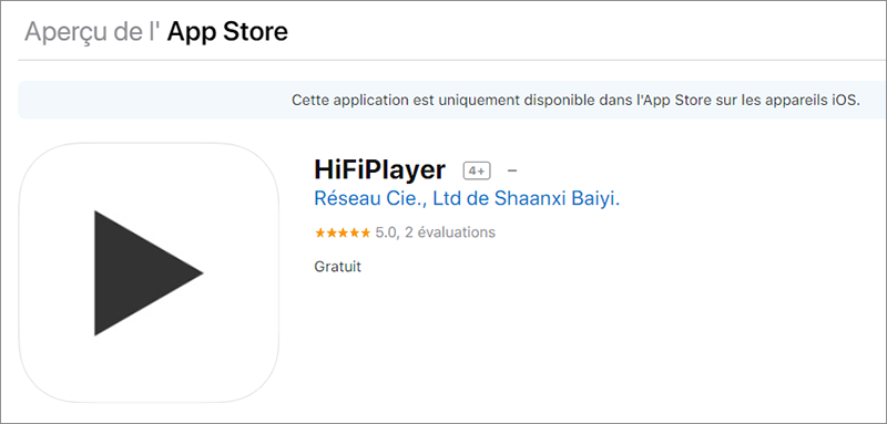 télécharger Hifiplayer sur App Store