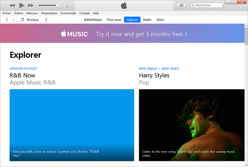 accéder à iTunes store