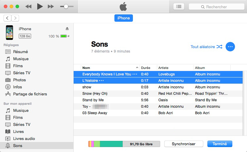 mettre les sonneries dans iTunes