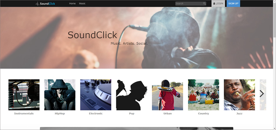 obtenir les ressources musicales gratuites sur le site Soundclick