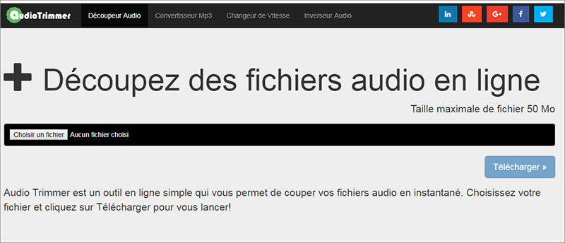 éditer le fichier audio sur le site de montage audio en ligne Audio Trimmer