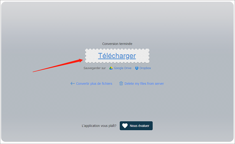 télécharger le fichier de sortie