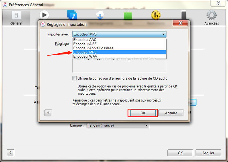 convertir MPEG4 en MP3 via iTunes