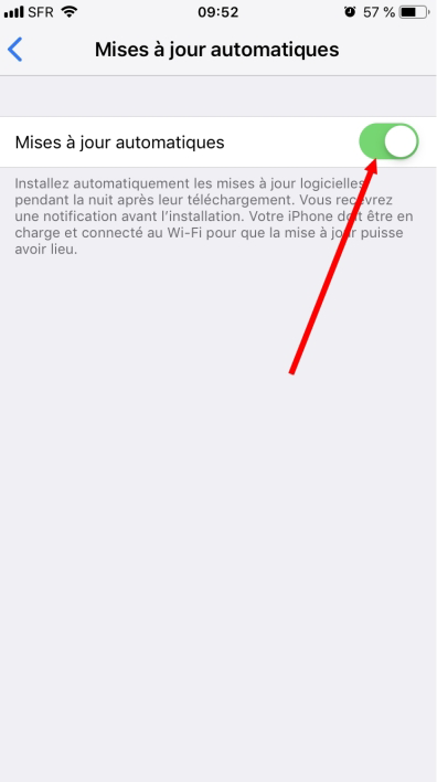 activer les mises à jour automatiques sur iPhone