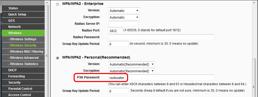 vérifier le mot de passe WiFi sur le routeur