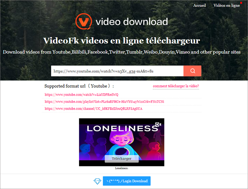 obtenir les ressources sur le site videoFk