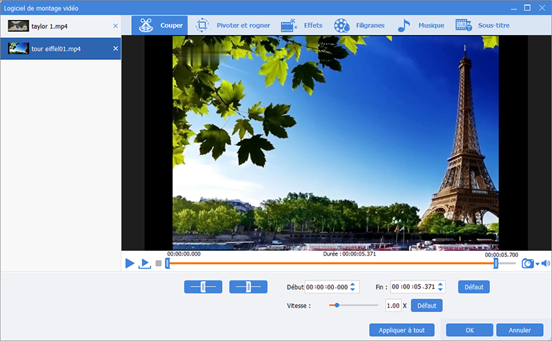 couper la vidéo