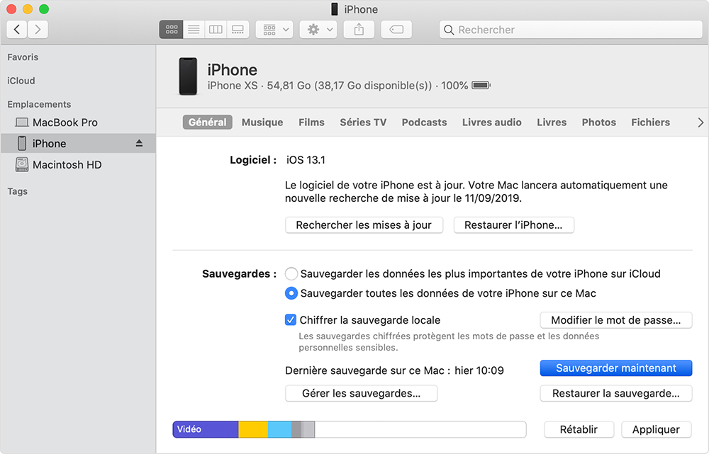 sauvegarder les données d'iPhone avant de revenir à une ancienne version iOS