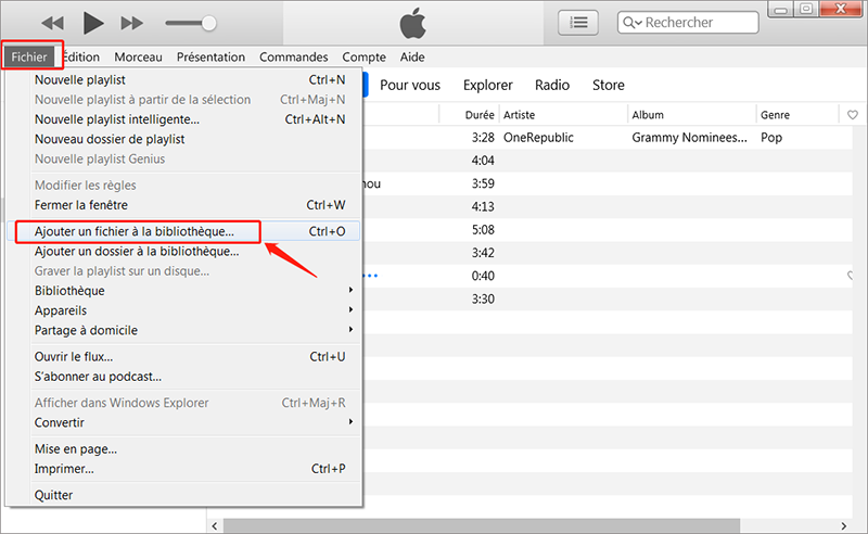 synchroniser de la musique avec iTunes