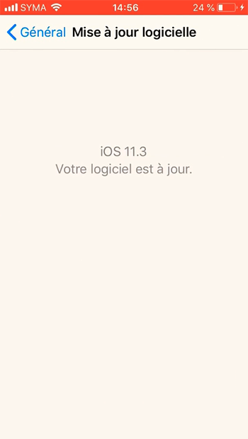 le système iOS est à jour