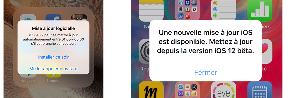 supprimer la notification de la mise à jour iOS sur iPhone