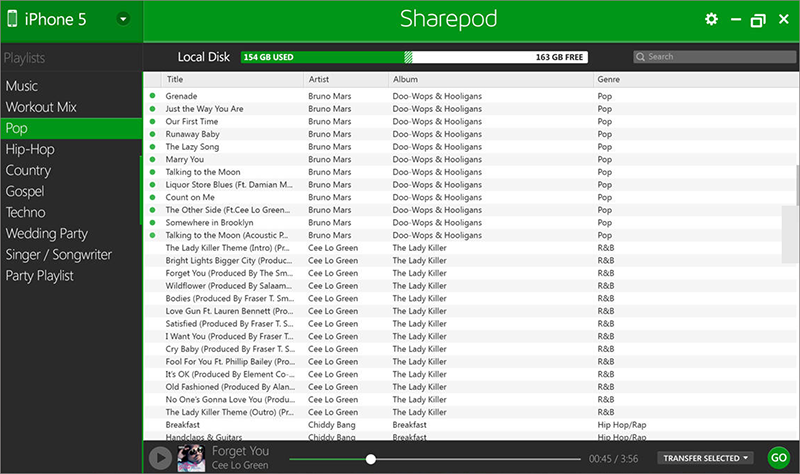 transférer de la musique PC vers iPhone sans iTunes avec Sharepod