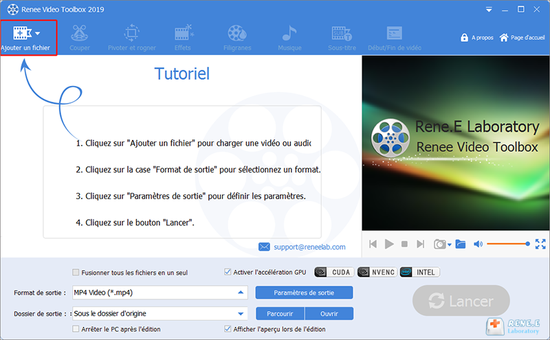 ajouter un fichier dans Renee Video Editor Pro