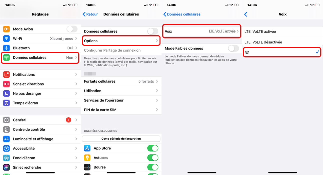 activer le réseau 3G sur iPhone